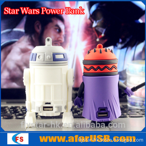 Cute customized PVC Cartoon external power bank portable battery charger